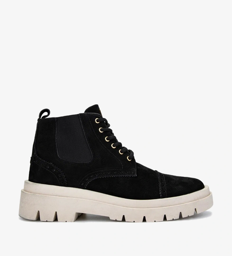 Valmenti Valmenti Erkek Hakiki Deri Siyah Nubuk Casual Bot model görseli