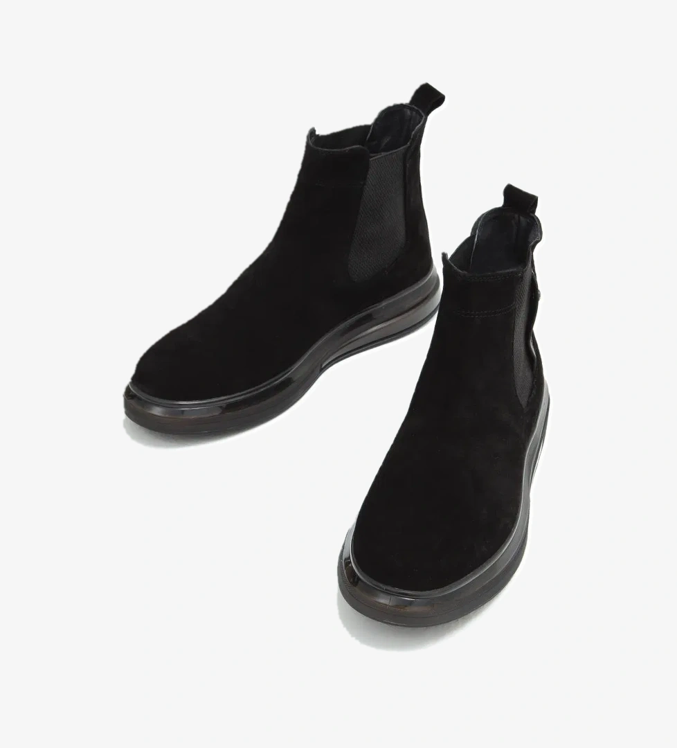 Valmenti Valmenti Erkek Siyah Süet Hakiki Deri Casual Bot model görseli