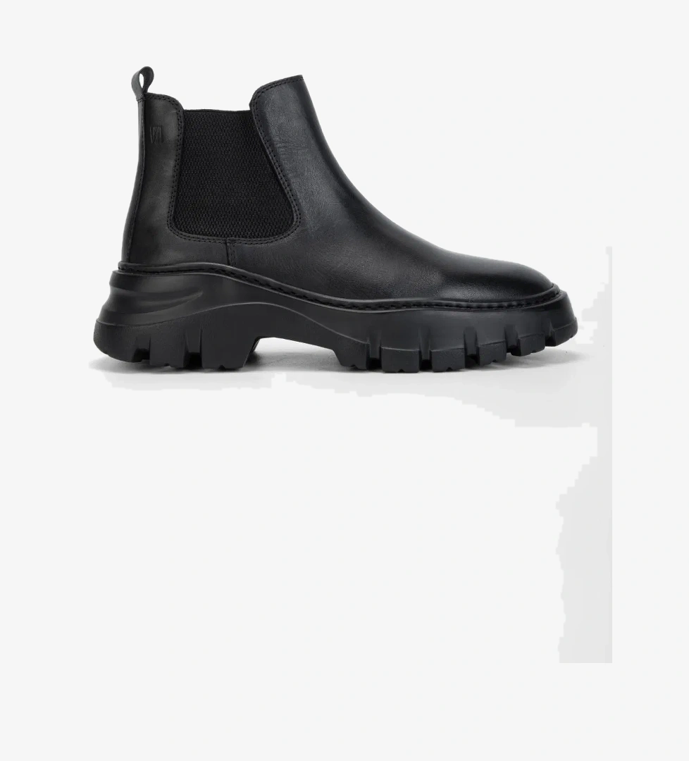 Valmenti Aegis Erkek Siyah Hakiki Deri Casual Bot - Görsel 1