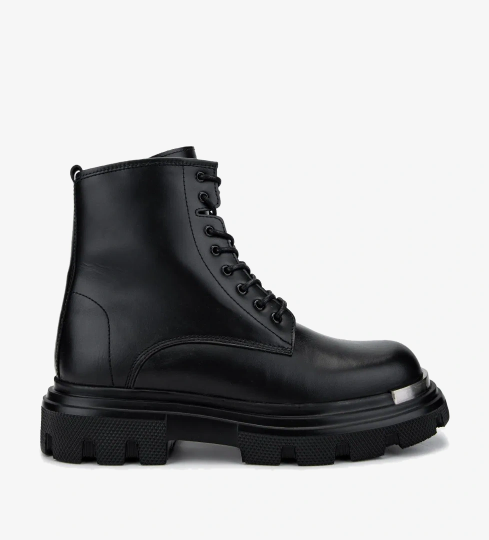 Valmenti Erkek Hakiki Deri Siyah Analin POSTAL Bot - Görsel 1