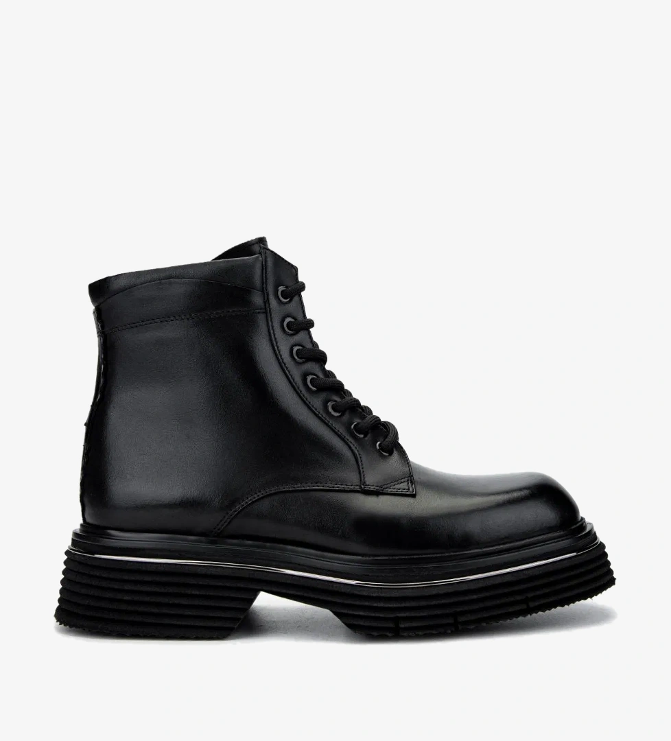 Valmenti Valmenti Erkek Hakiki Deri Siyah Analin POSTAL Bot model görseli