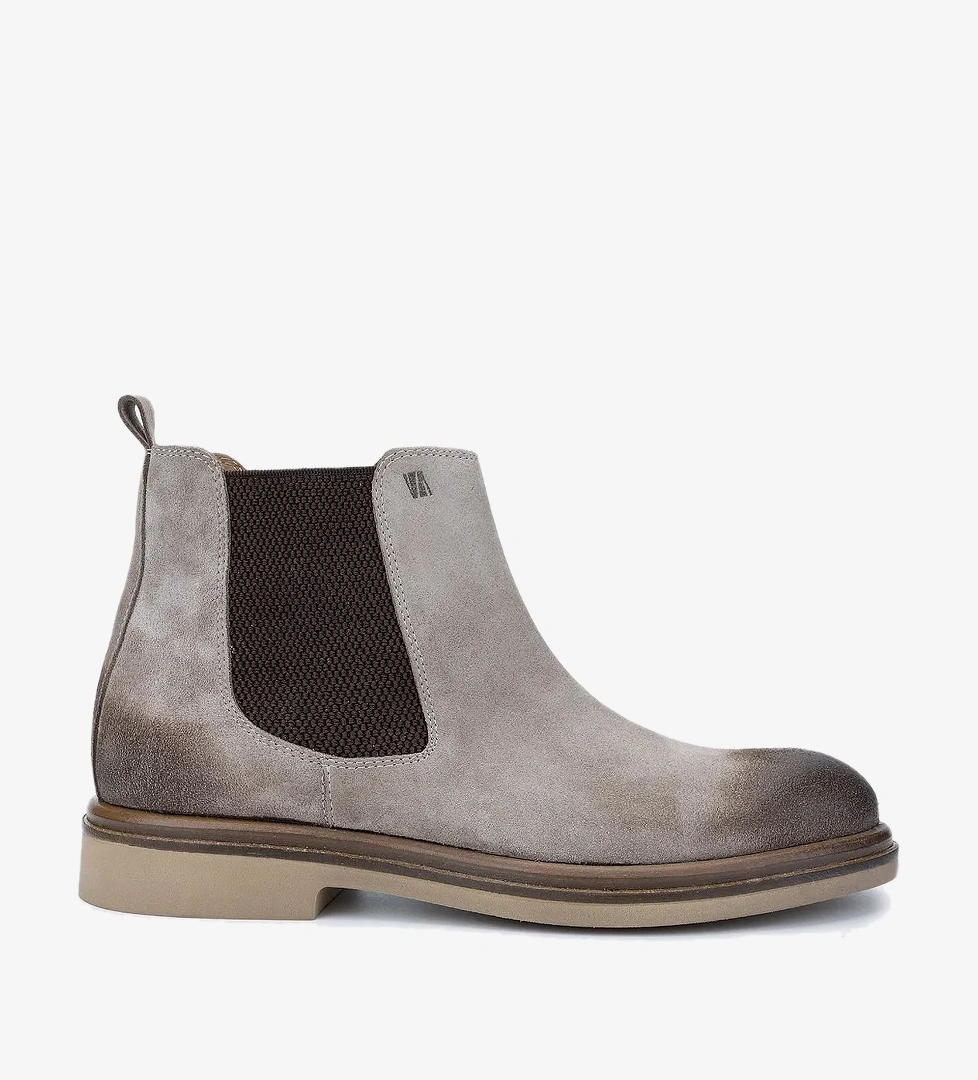 Valmenti Erkek Hakiki Deri Bej Süet Casual Bot - Görsel 1