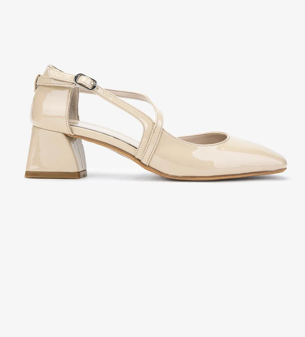 Valmenti Valmenti Terza Kadın Bej Rgn Hakiki Deri Topuklu Ayakkabı model görseli