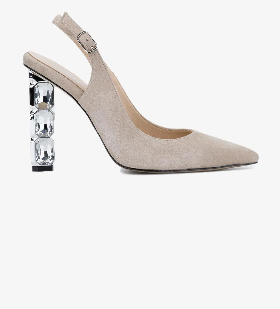 Valmenti Valmenti Livio Kadın Bej Süet Hakiki Deri Topuklu Ayakkabı model görseli