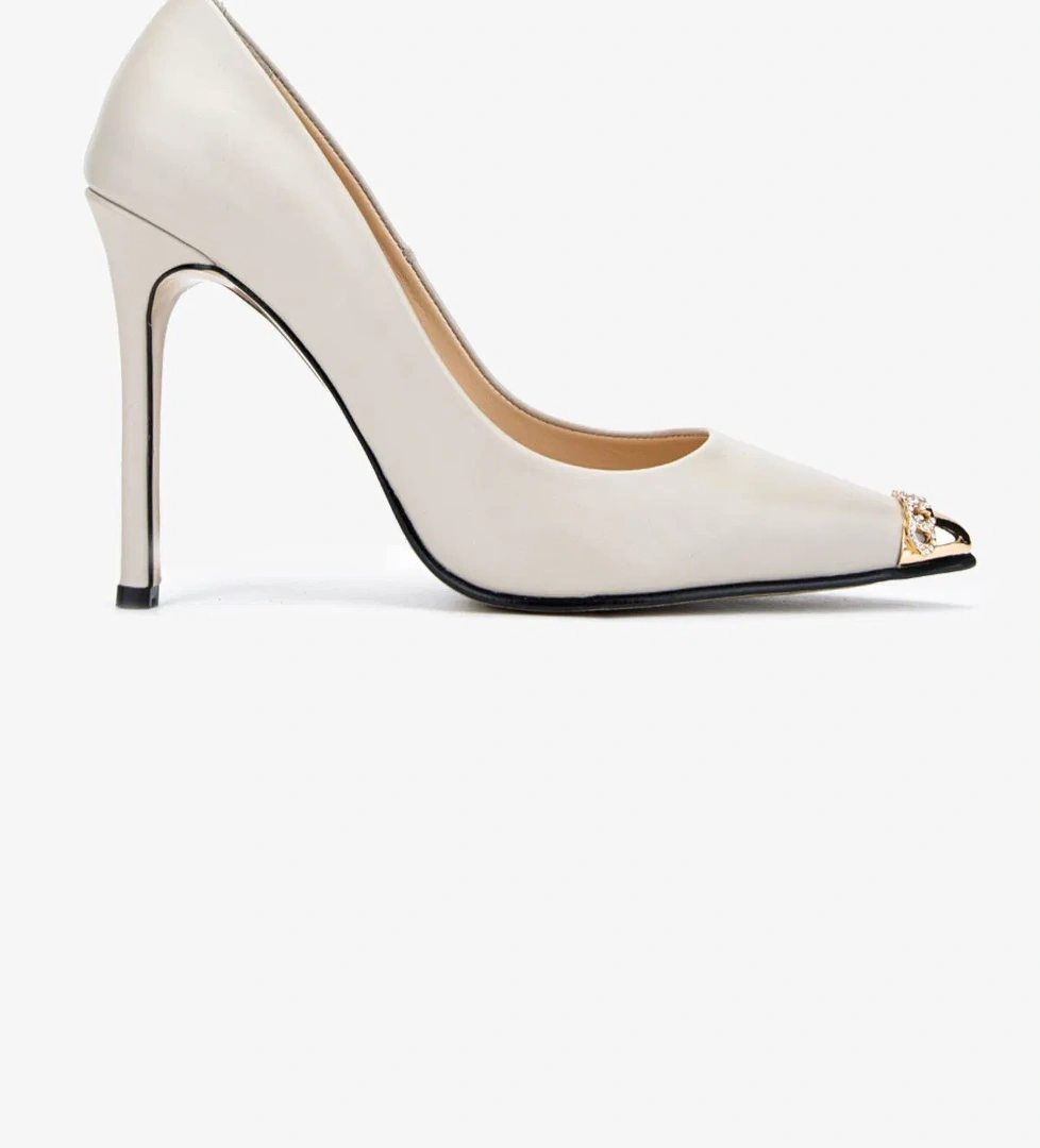 Valmenti Valmenti Cielo Kadın Bej Hakiki Deri Topuklu Ayakkabı model görseli