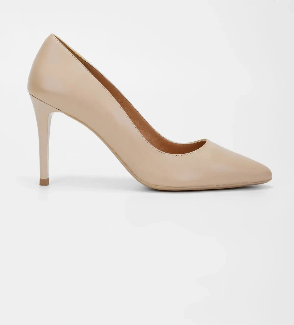 Valmenti Novella Kadın Nude Hakiki Deri Topuklu Ayakkabı - Görsel 1