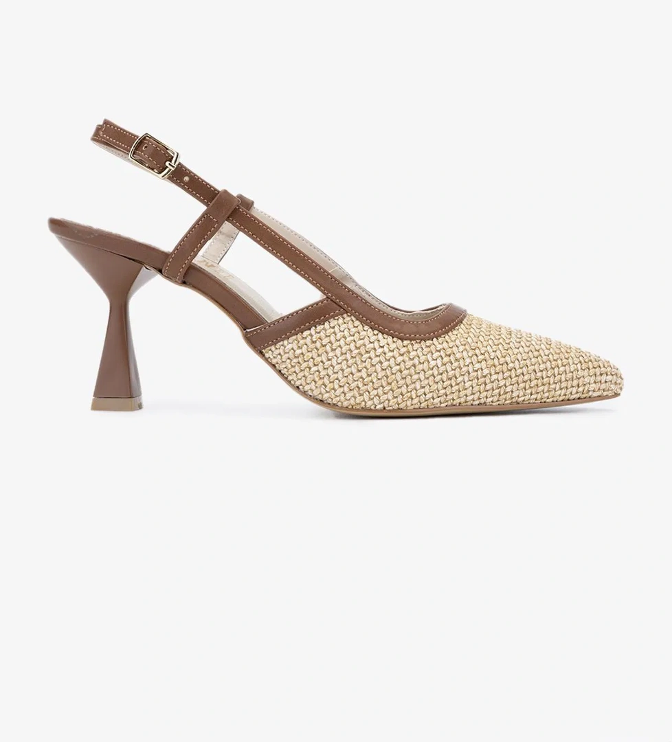 Valmenti Valmenti tinni Kadın Natural Hasır Tekstil Topuklu Ayakkabı model görseli