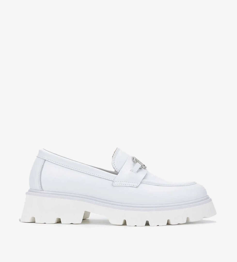 Valmenti Nicola Kadın Beyaz Hakiki Deri Loafer Ayakkabı - Görsel 1