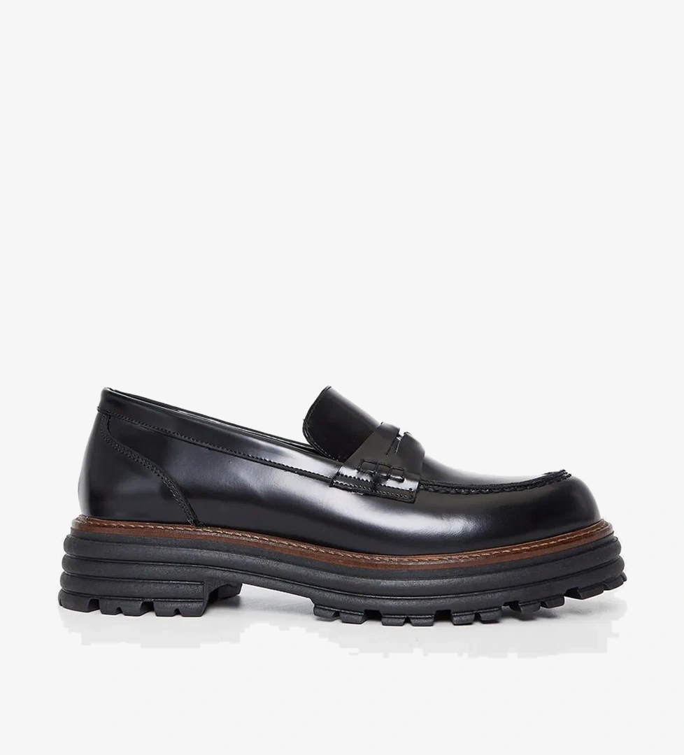 Valmenti Kadın Siyah Açma Hakiki Deri Loafer Ayakkabı - Görsel 1