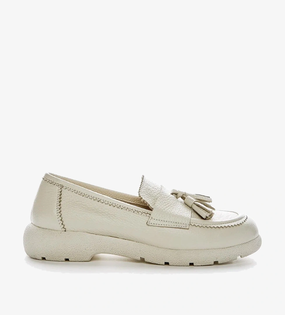 Valmenti Valmenti Serena Kadın Bej Floter Hakiki Deri Loafer Ayakkabı model görseli