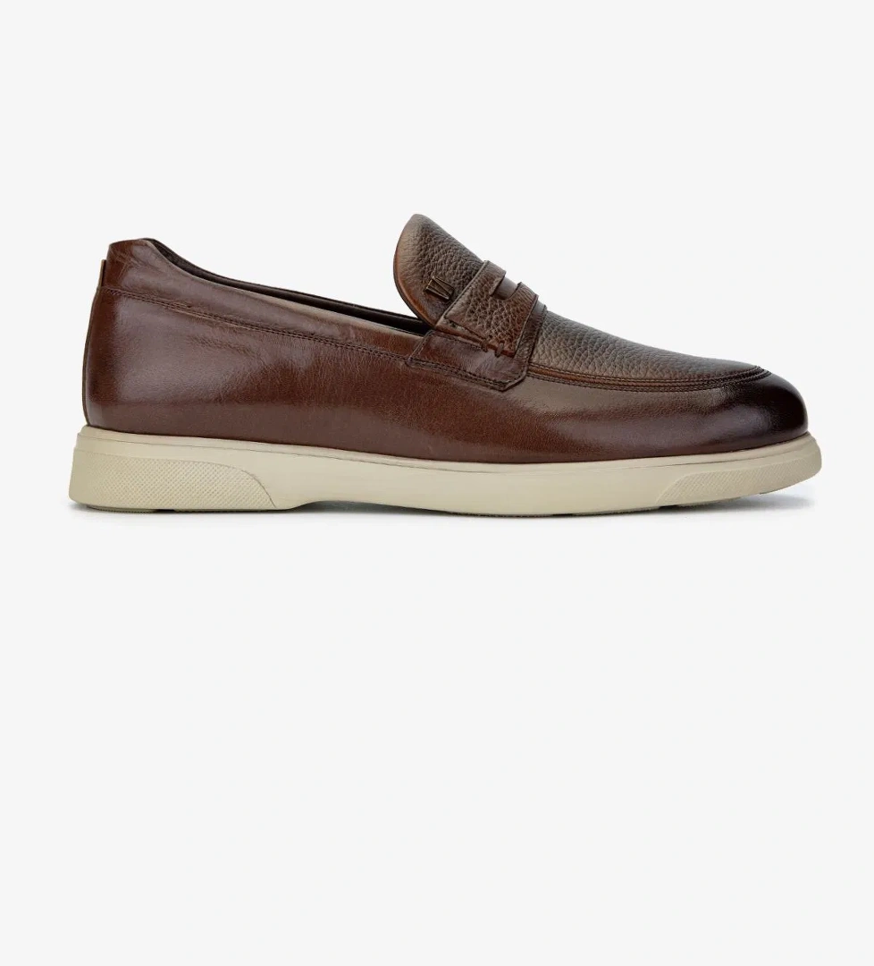 Valmenti Valmenti Erkek Hakiki Deri Taba Loafer Ayakkabı model görseli