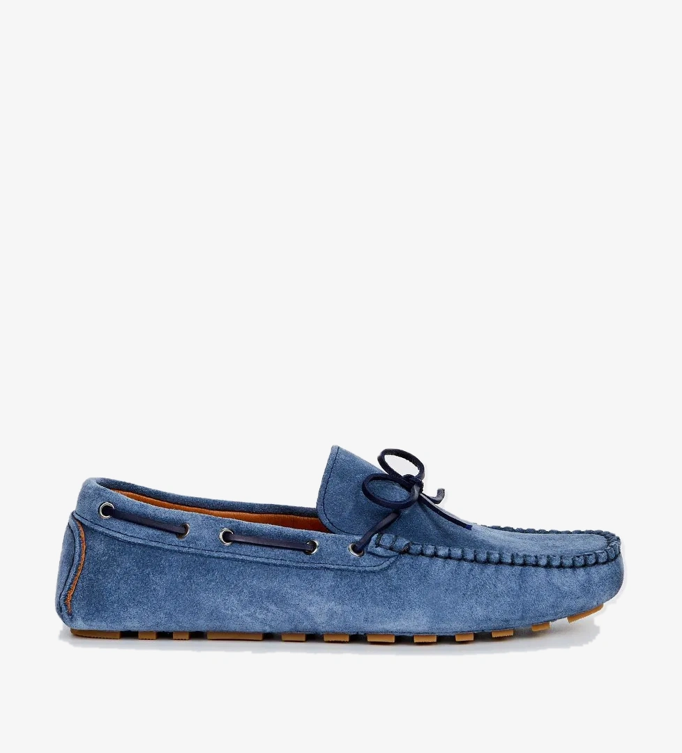 Valmenti Rachele Erkek Jean Süet Hakiki Deri Loafer Ayakkabı - Görsel 1