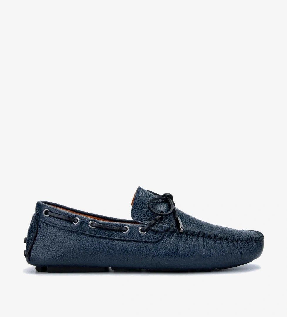 Valmenti Veronique Erkek Lacivert Floter Hakiki Deri Loafer Ayakkabı - Görsel 1