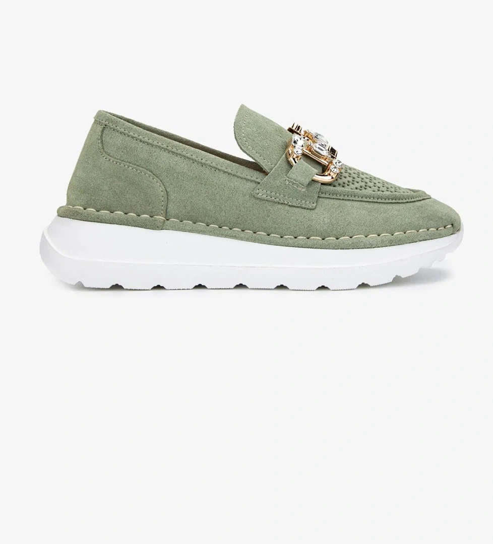 Valmenti Misty Kadın Yeşil Süet Hakiki Deri Casual Ayakkabı - Görsel 1