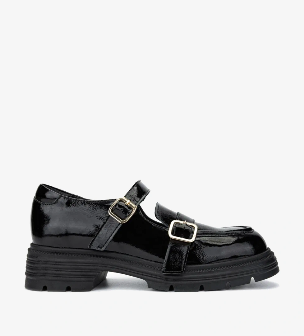 Valmenti Valmenti Kadın Hakiki Deri Siyah Rugan Casual Ayakkabı model görseli