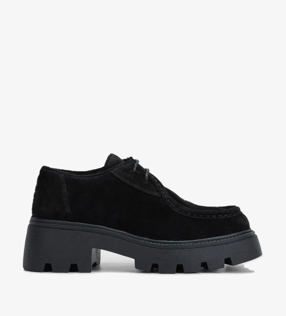 Valmenti Kadın Siyah Süet Hakiki Deri Casual Ayakkabı - Görsel 1