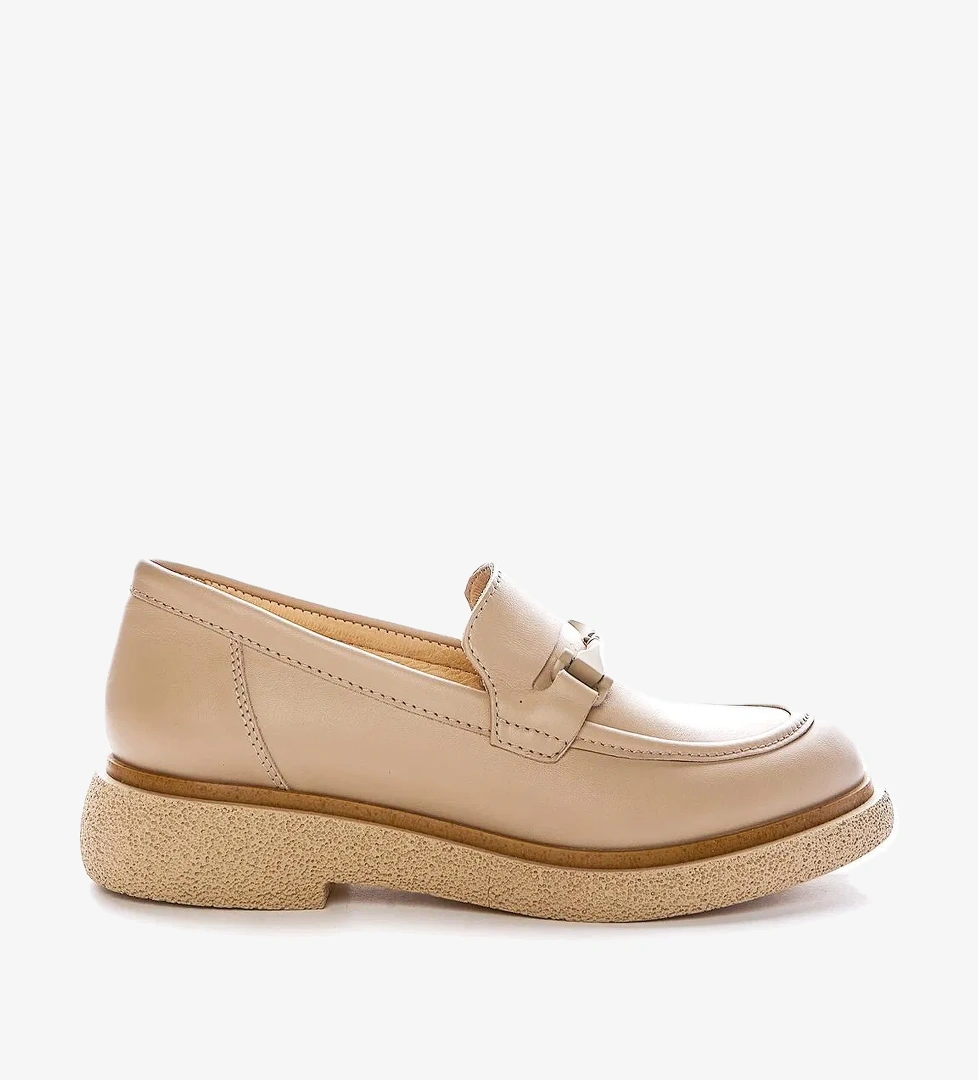 Valmenti Valmenti Pura Kadın Nude Hakiki Deri Loafer Ayakkabı model görseli