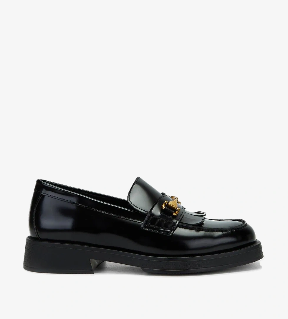 Valmenti Situla Kadın Siyah Açma Hakiki Deri Loafer Ayakkabı - Görsel 1