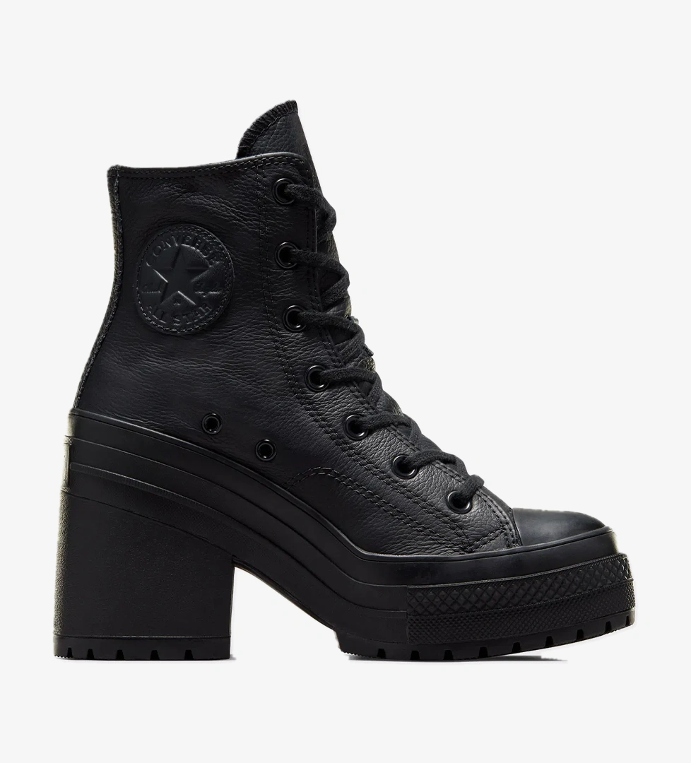 Converse Chuck 70 De Luxe Unisex Siyah Deri Platform Sneaker - Görsel 1