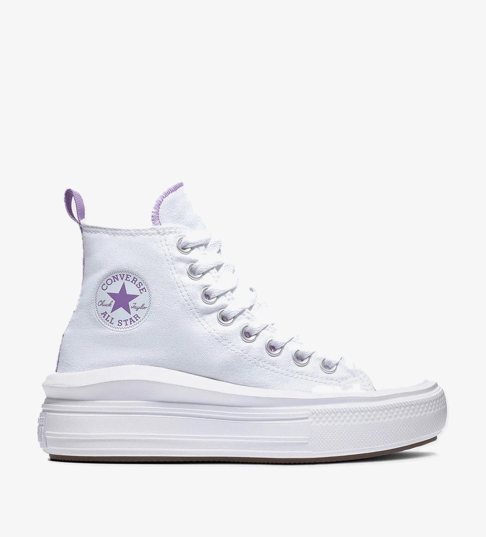 Converse Converse Chuck Taylor All Star Move Platform Çocuk Mor Detaylı Beyaz Sneaker model görseli