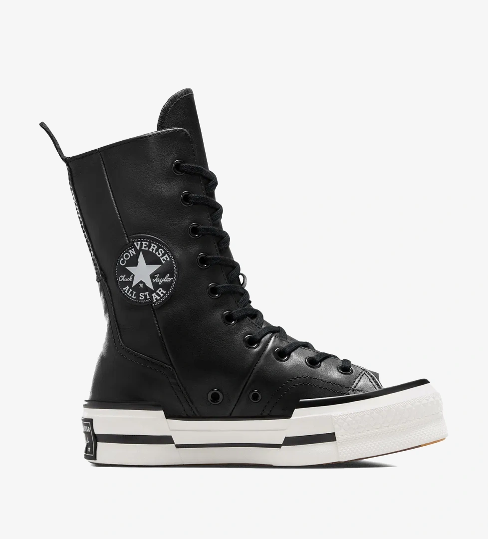 Converse Converse Chuck 70 Plus Unisex Siyah Deri Platform Sneaker model görseli