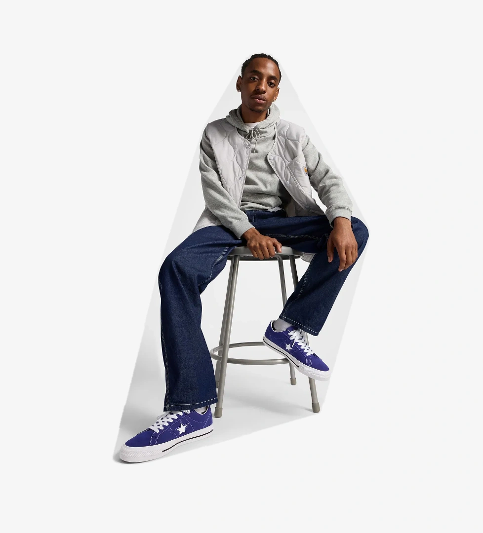 Converse One Star Pro Unisex Mor Süet Sneaker - Görsel 1