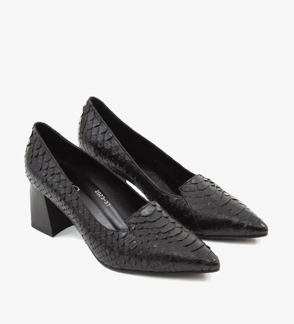 Tamer Tanca Kadın Hakiki Deri Siyah Klasik Ayakkabı - Görsel 1