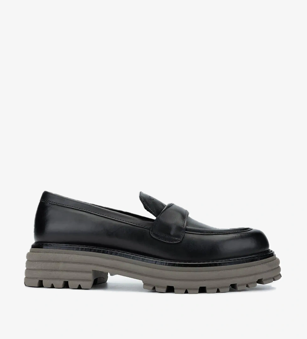 Tamer Tanca Kadın Hakiki Deri Siyah Loafer Ayakkabı - Görsel 1