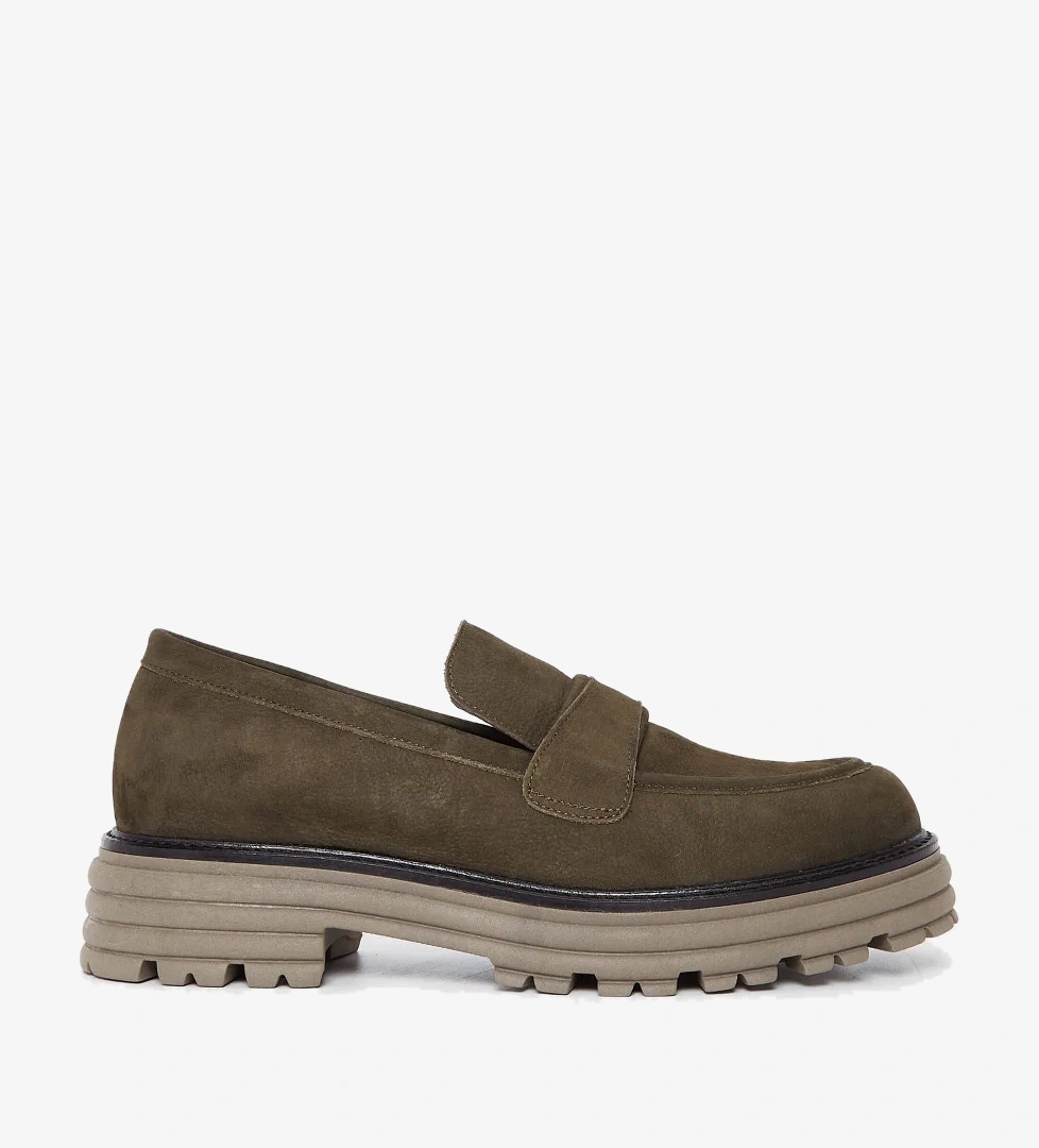 Tamer Tanca Kadın Hakiki Deri Yeşil Loafer Ayakkabı - Görsel 1