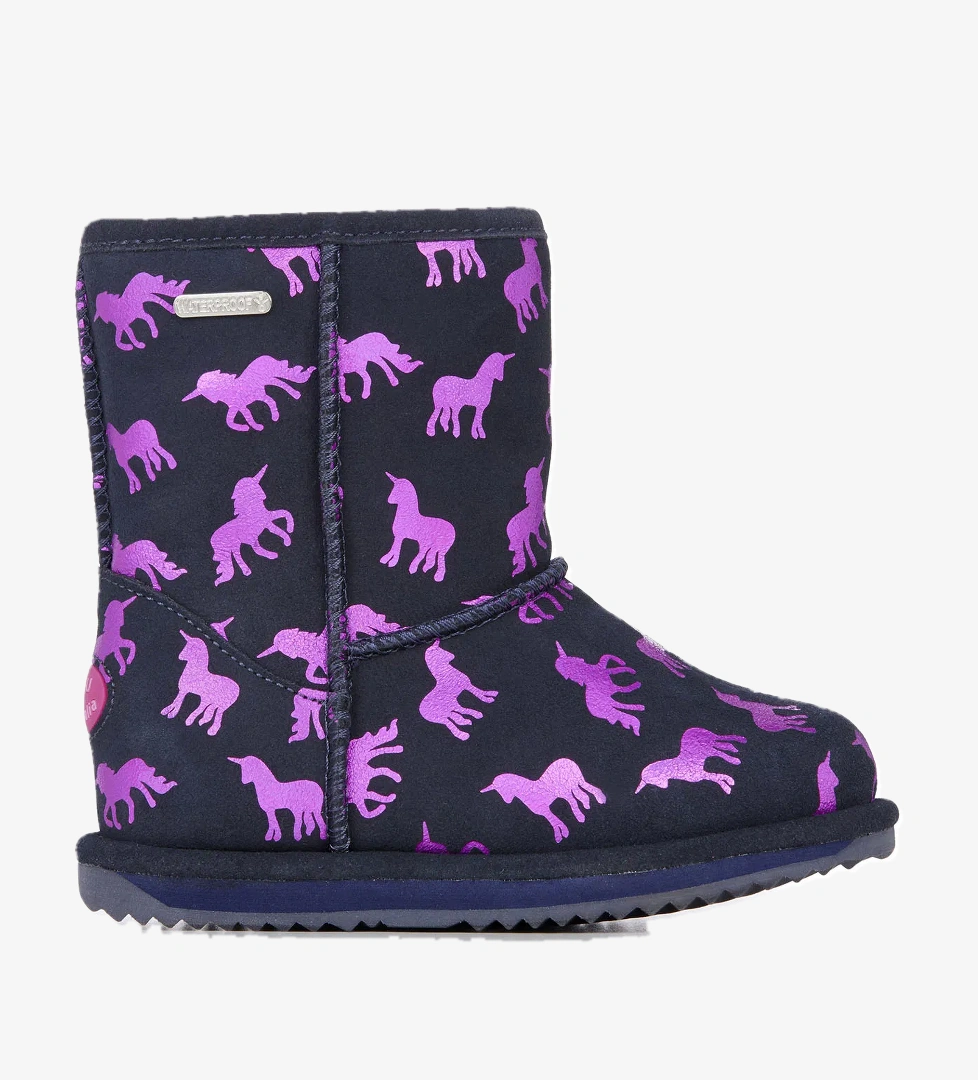 Emu Australia Emu Australia Rainbow Unicorn Brumby Unisex Çocuk Siyah Pembe Bot model görseli