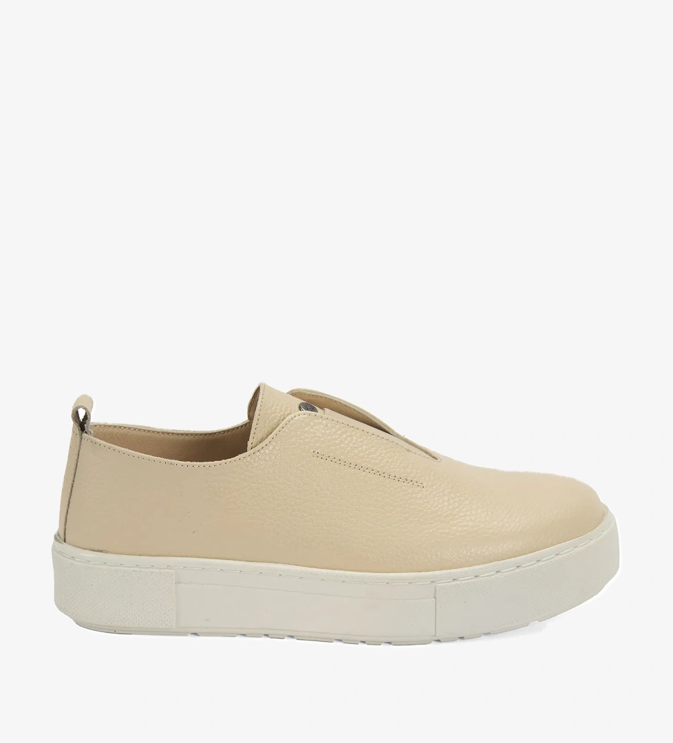 Desa Kadın Bej Siyah Deri Günlük Ayakkabı model görseli