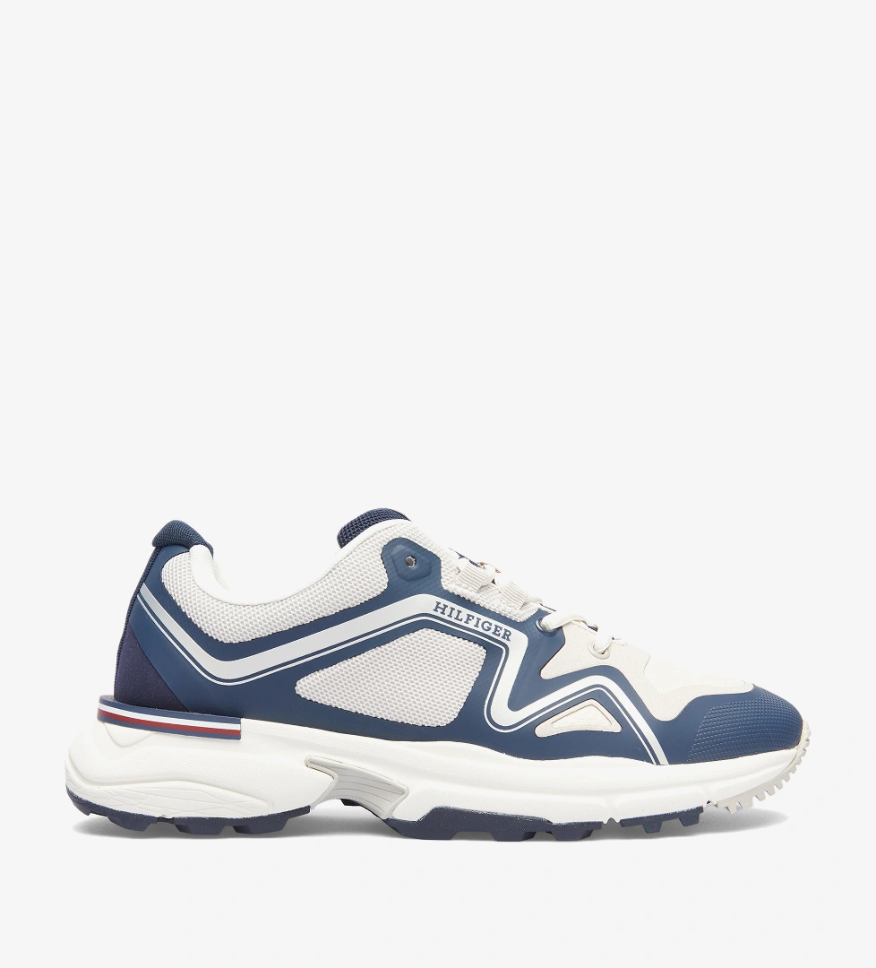 Tommy Hilfiger Tommy Hilfiger Runner Tech Knit Mix Erkek Mavi Sneaker | FashFed Mavi - 1. görsel