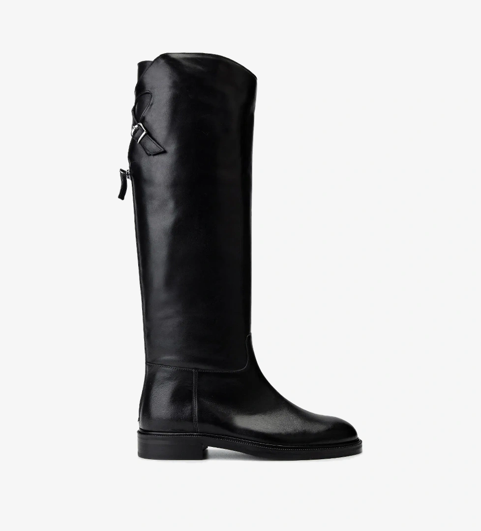 Valmenti Kadın Hakiki Deri Siyah Deri Casual Çizme - Görsel 1