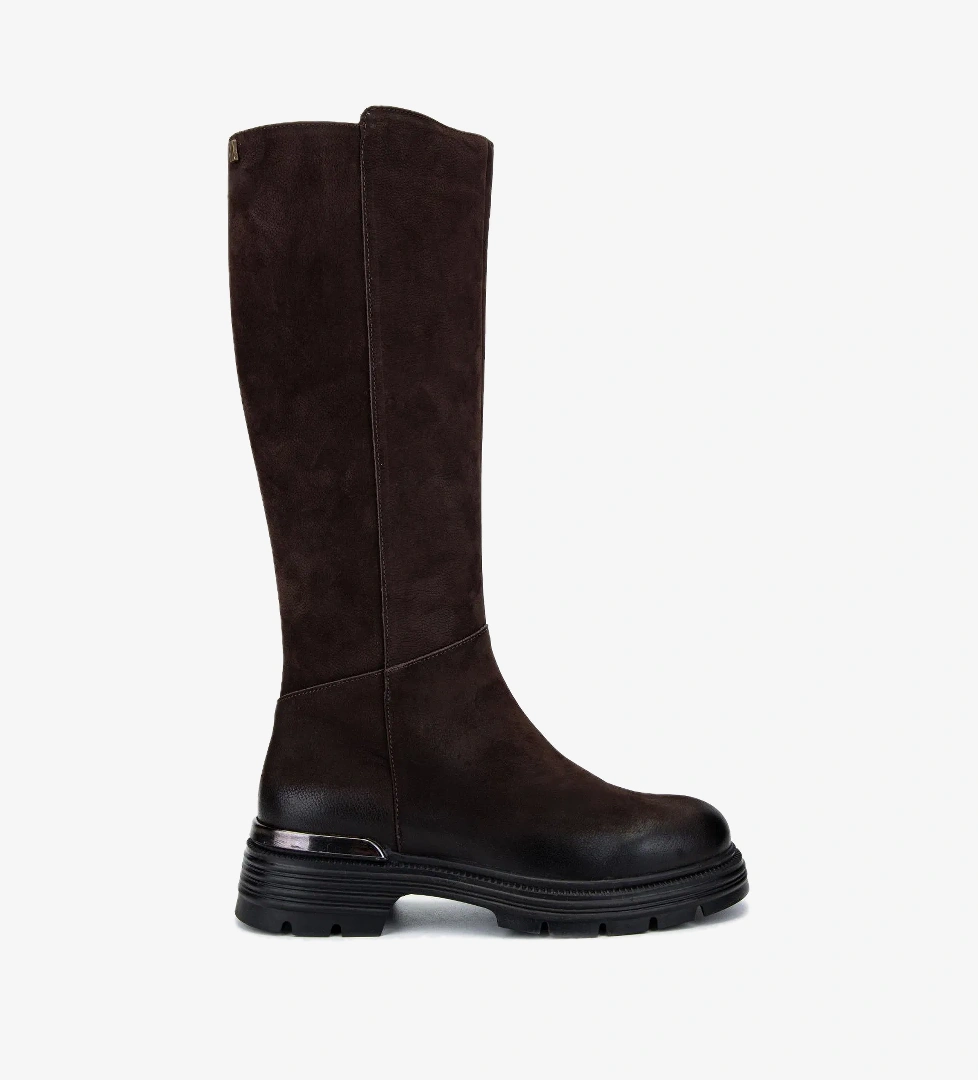 Valmenti Kadın Hakiki Deri Kahverengi Nubuk Casual Çizme - Görsel 1