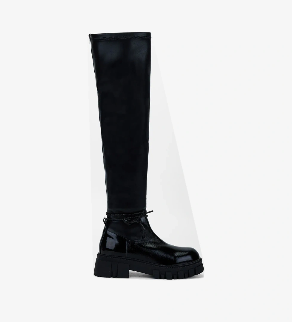 Valmenti Kadın Siyah Hakiki Deri Çizme - Görsel 1