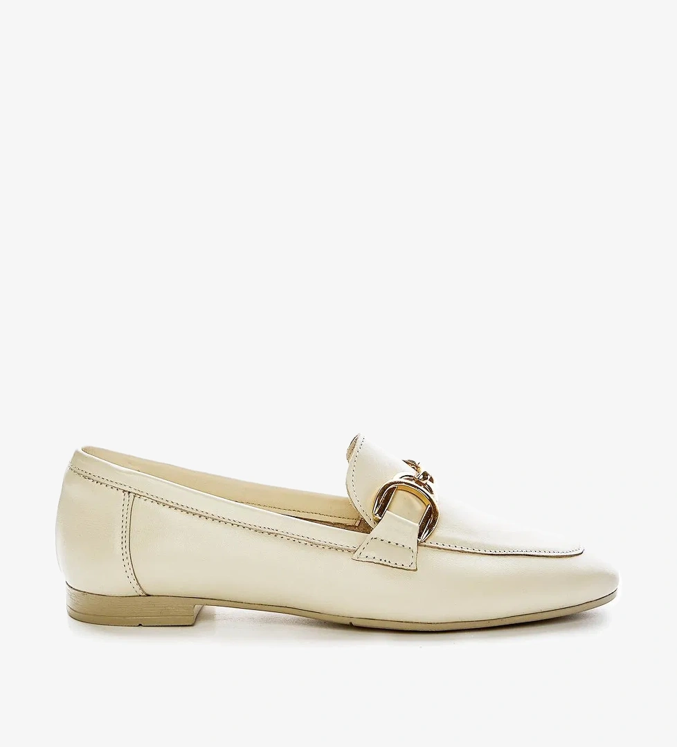 Valmenti Agathe Kadın Bej Hakiki Deri Loafer Ayakkabı - Görsel 1