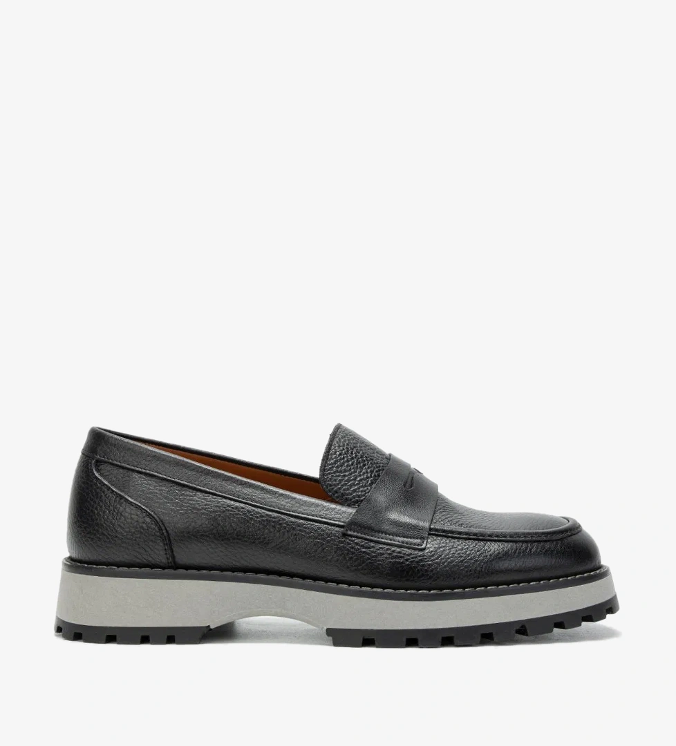 Valmenti Erkek Siyah Floter Hakiki Deri Loafer Ayakkabı - Görsel 1