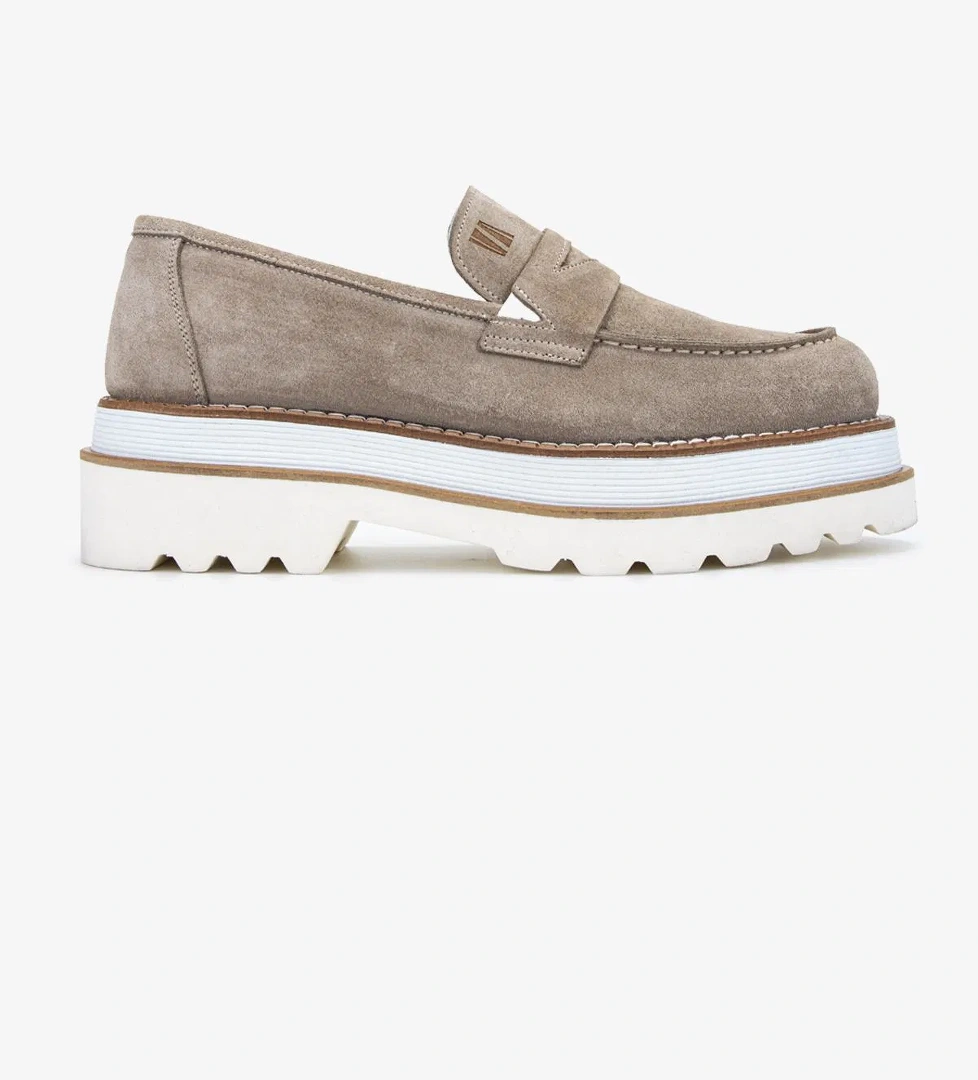 Valmenti EVA Erkek Kum Süet Hakiki Deri Loafer Ayakkabı - Görsel 1