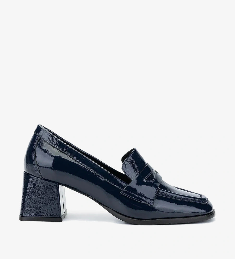 Valmenti Kadın Hakiki Deri Lacivert Topuklu Ayakkabı - Görsel 1