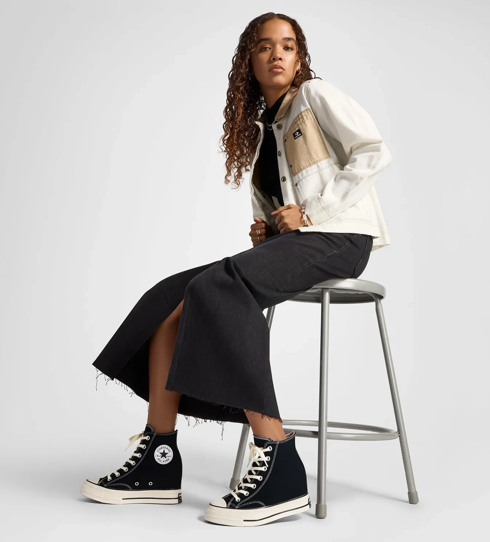 Converse Chuck 70 Wedge Kadın Siyah Platform Sneaker