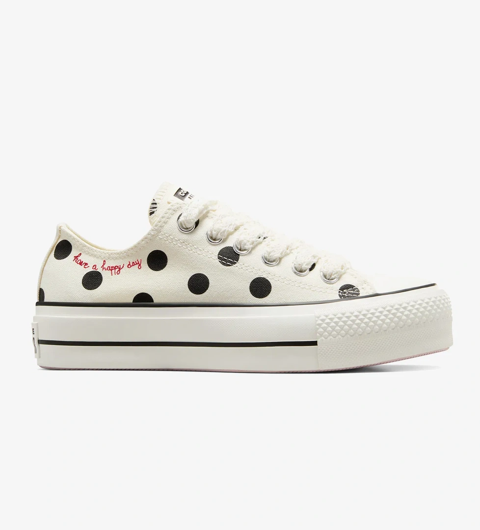 Converse Chuck Taylor All Star Lift Polka Dots Kadın Krem Rengi Platform Sneaker - Görsel 1