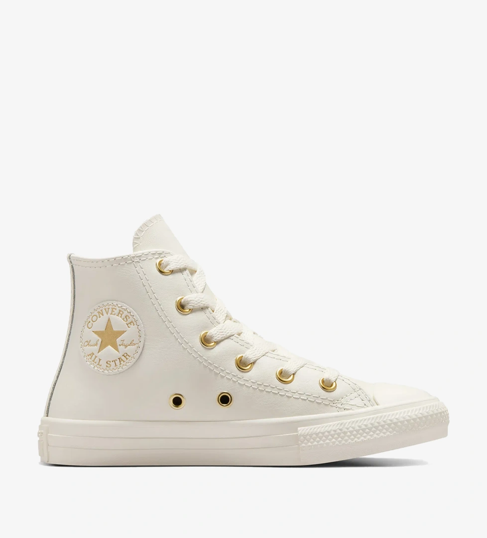 Converse Chuck Taylor All Star Taylored Lux Çocuk Krem Rengi 77 Deri Sneaker