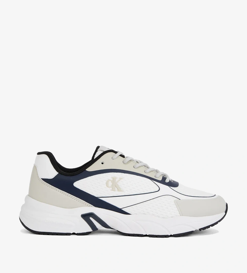 Calvin Klein Retro Tennis Low Knit Mix Erkek Beyaz Sneaker - Görsel 1