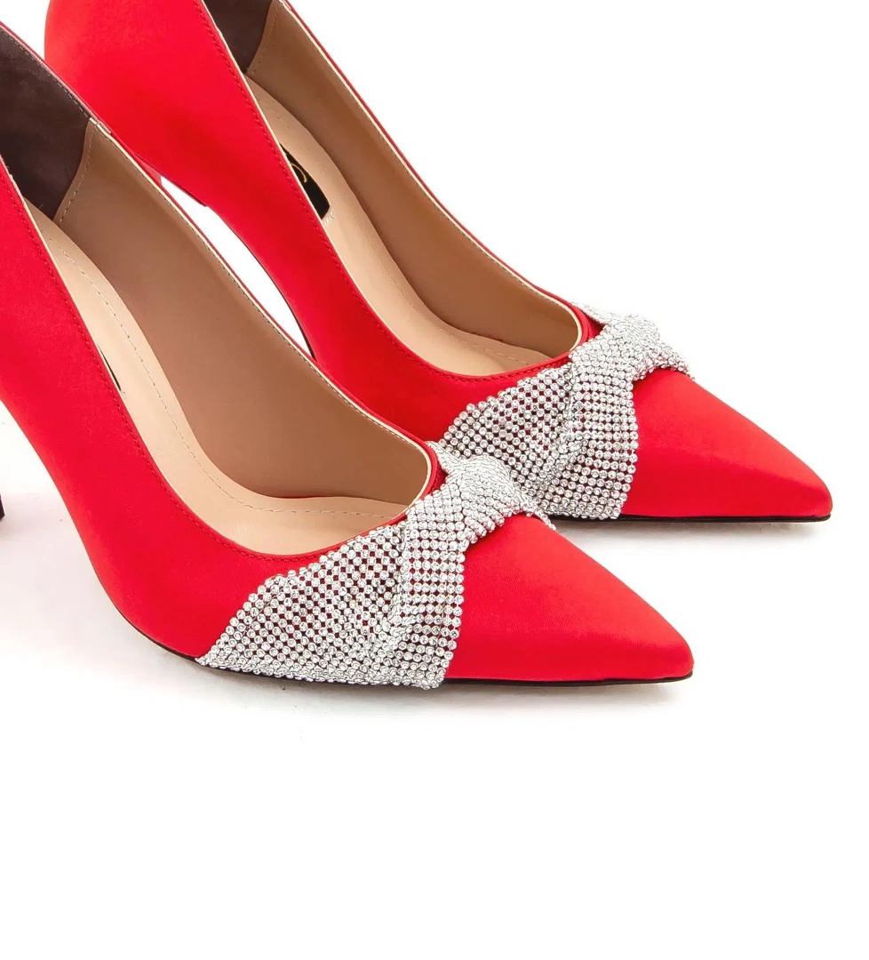 Tamer Tanca Kadın Vegan Kırmızı Stiletto Ayakkabı - Görsel 1