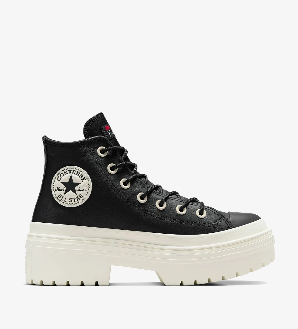 Converse Chuck Taylor All Star Lugged Heel Kadın Siyah Deri Platform Bot