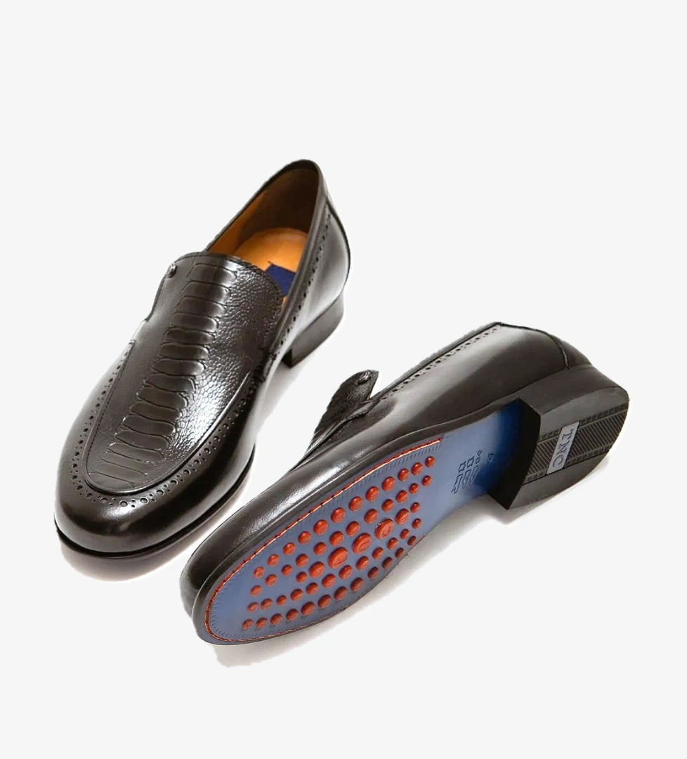 Tamer Tanca Tamer Tanca Erkek Hakiki Deri Siyah Bufalo Makosen Ayakkabı model görseli