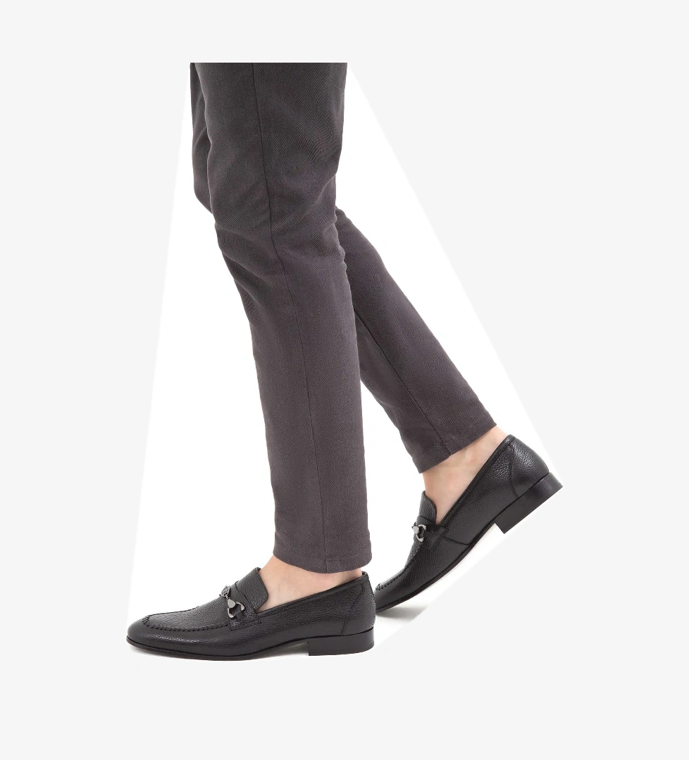 Tamer Tanca Erkek Hakiki Deri Siyah Makosen Ayakkabı - Görsel 1