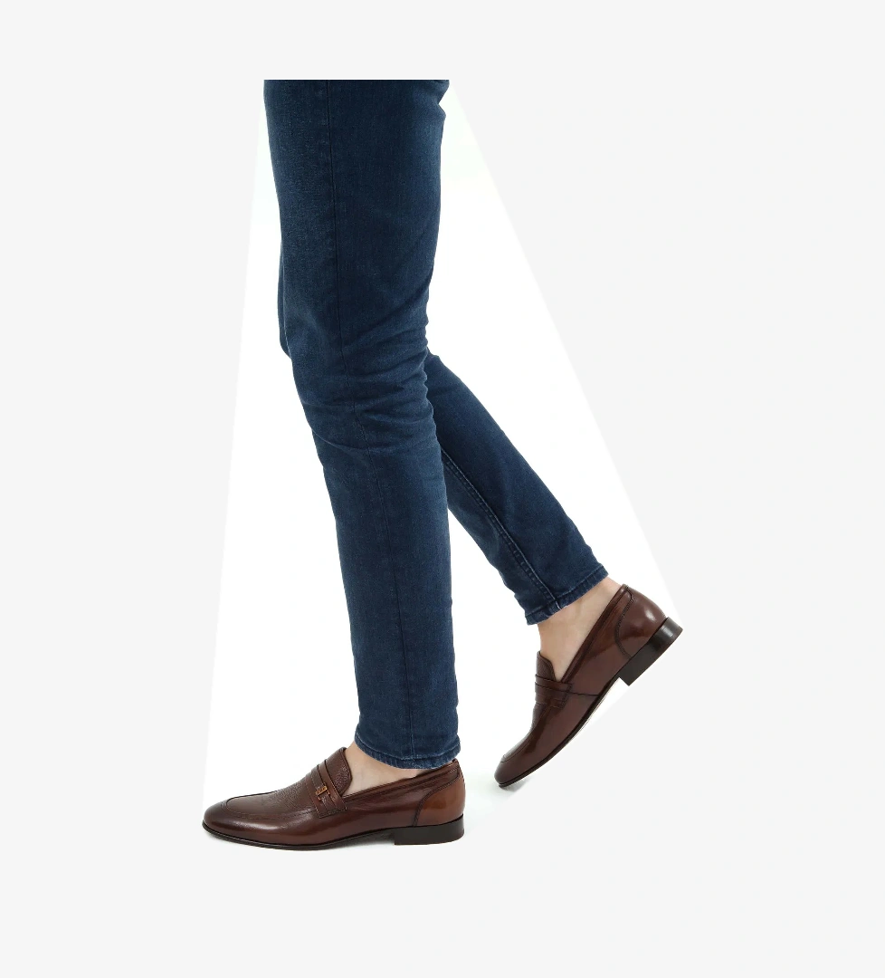 Tamer Tanca Erkek Hakiki Deri Taba Bufalo Makosen Ayakkabı - Görsel 1