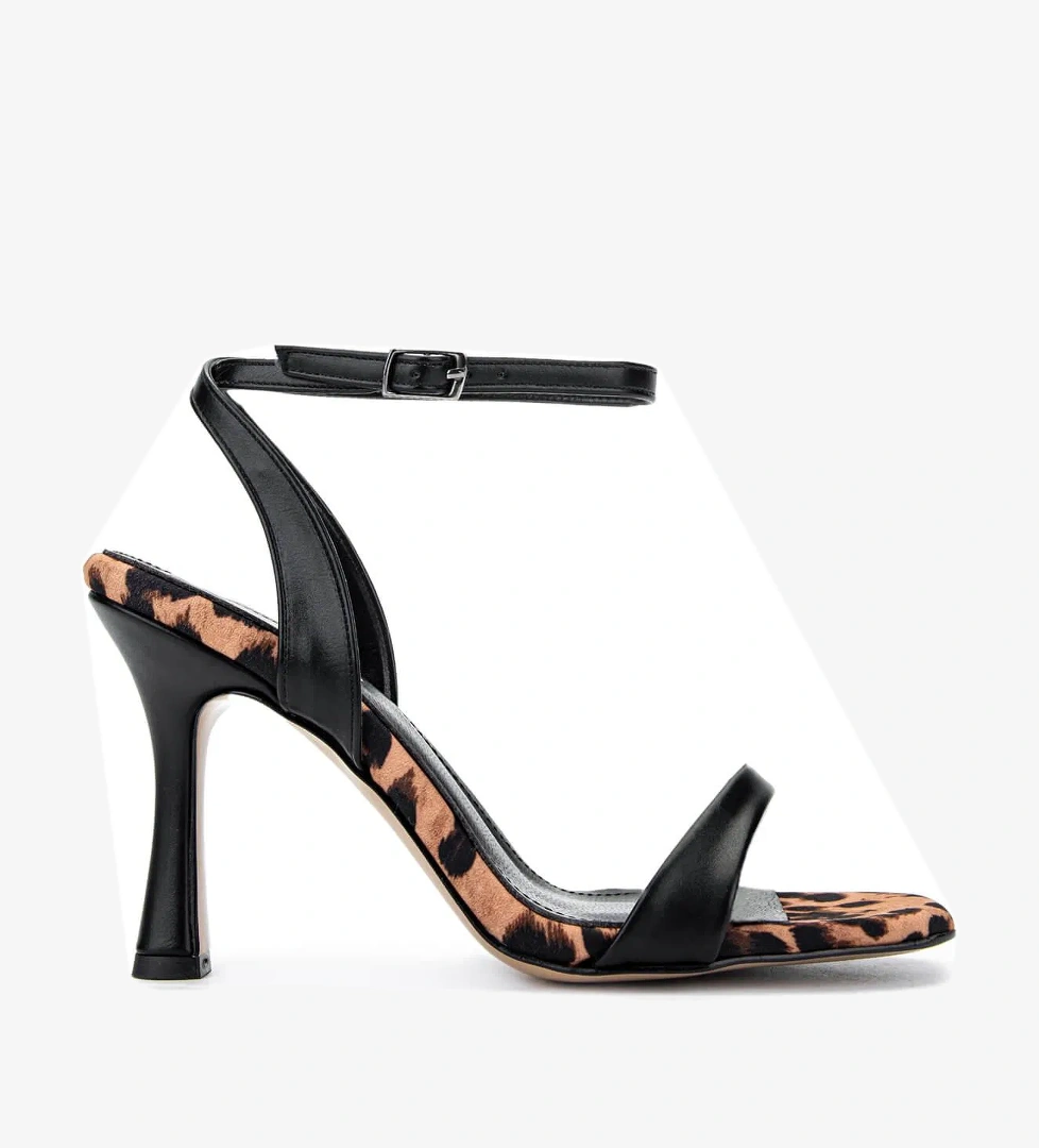 Tamer Tanca Kadın Vegan Leopar Topuklu Ayakkabı - Görsel 1