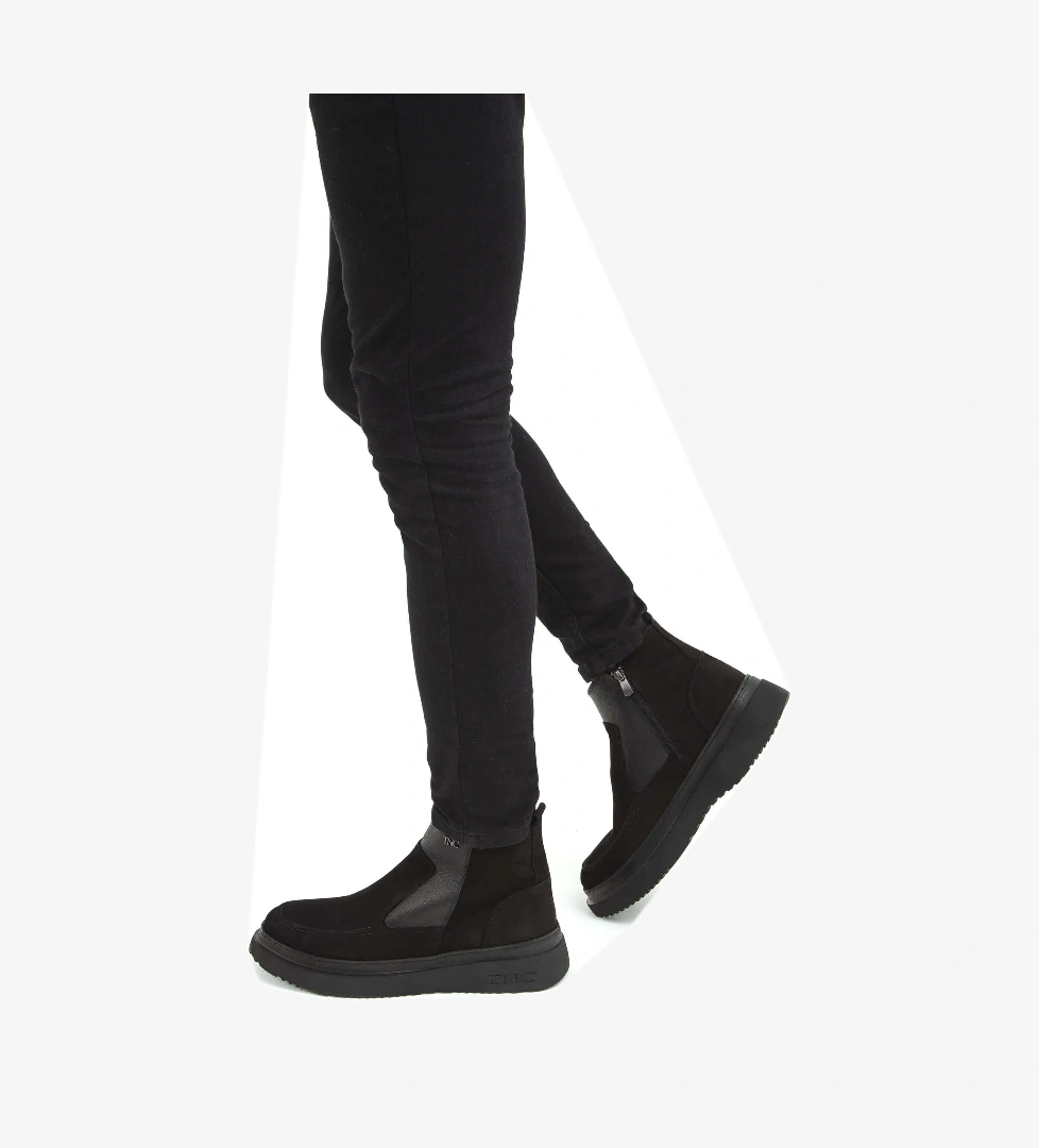 Tamer Tanca Tamer Tanca Siyah Erkek Hakiki Deri SYH NBK/SYH FULL UP Casual Bot | FashFed Siyah - 1. görsel